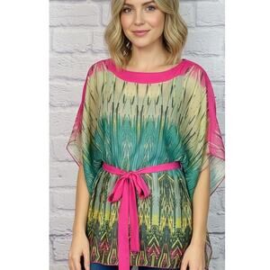 Pixi + Ivy sheer kaftan style blouse